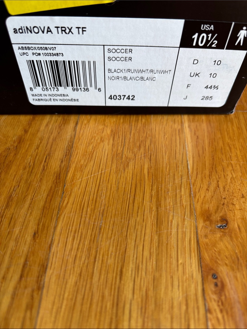 adidas Black and White Men's adiNOVA TRX TF Athletic Soccer Shoes 10.5 - Picture 2 of 13